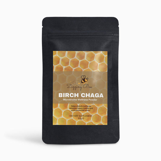 Polvo de bienestar del microbioma Chaga de abedul